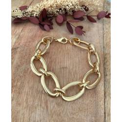 Bracelet Gros Maillons Large 21CM Plaqué Or 18 carats Poinçonné