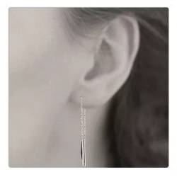 Boucles D'oreilles Chaîne Traversante En Argent Massif 925/000