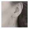 Boucles D'oreilles Chaîne Traversante En Argent Massif 925/000