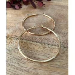 Créoles Diamètre 4cm En Plaqué Or 18 CARATS 750/1000