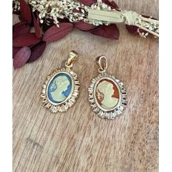 Pendentif Camée Rouge En Plaqué Or 18 Carats 750/000