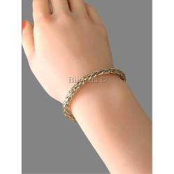 Bracelet Maille Palmier 19CM X 6MM Plaqué Or 18 Carats 750/000