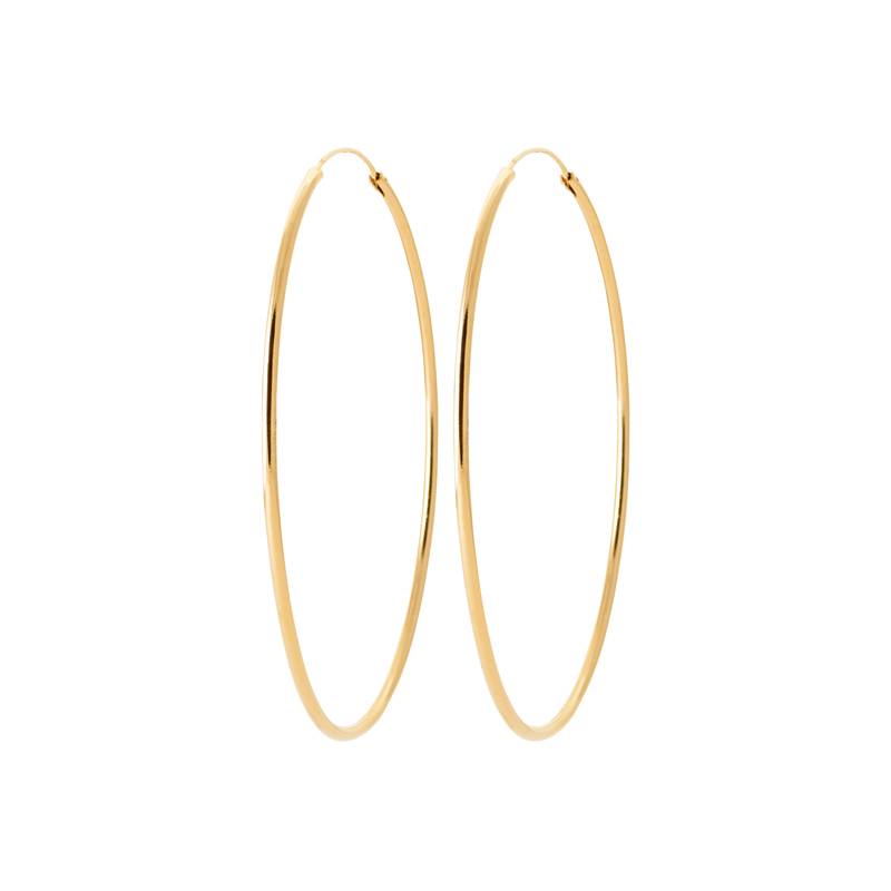 Créoles Lisses 7 cm Plaqué or 18 Carats 750/1000