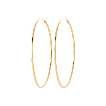 Créoles Lisses 7 cm Plaqué or 18 Carats 750/1000