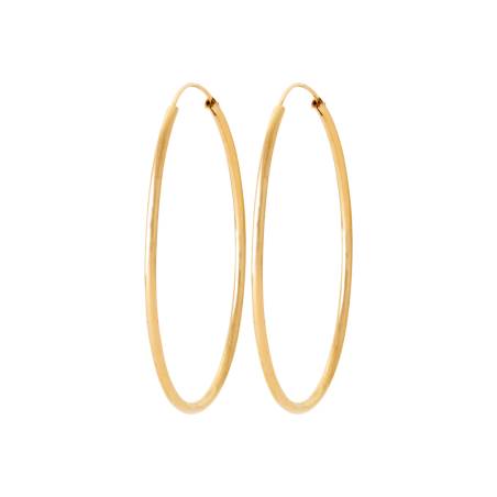Créoles Lisses Diamètre 5 cm En Plaqué or 18 Carats 750/1000