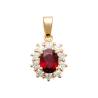 Pendentif Princesse Rubis Zirconium Plaqué Or 18 CARATS Bijoux