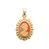 Pendentif Camée Rouge En Plaqué Or 18 Carats 750/000