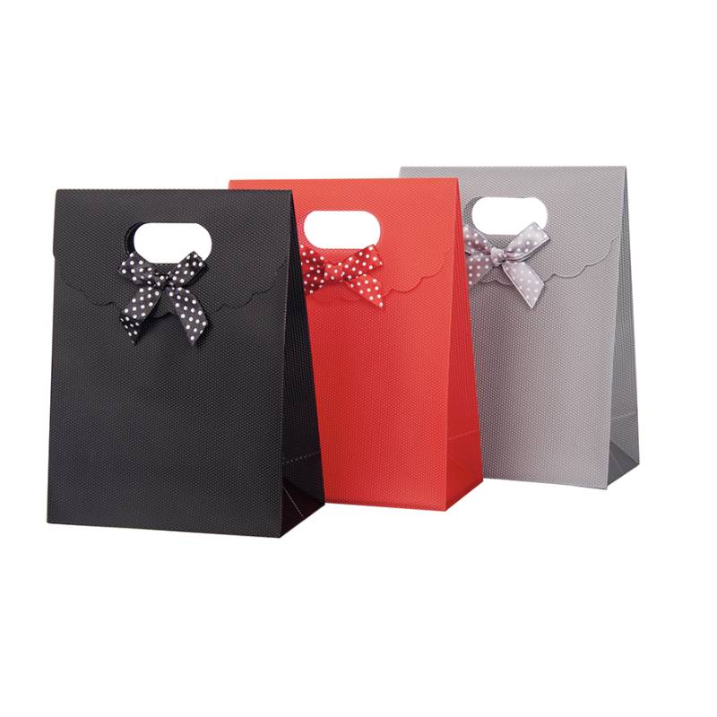 Sac Cadeau Bijoux - Rouge - Ruban Petit Pois - Pour Offrir