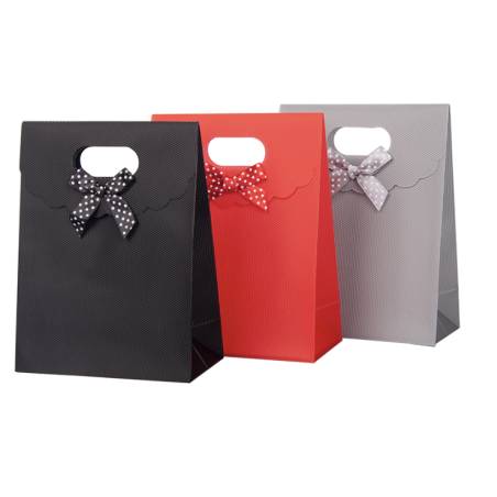 Sac Cadeau Bijoux - Rouge - Ruban Petit Pois - Pour Offrir