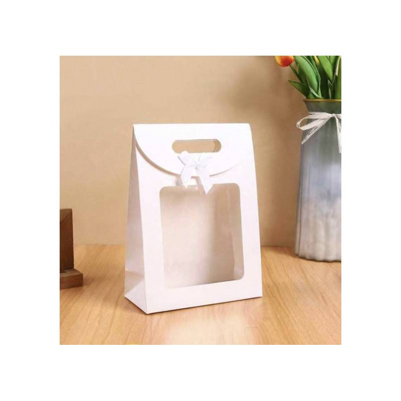Emballage Cadeau - Blanc / Transparent - Ruban Nœud - Pour Offrir