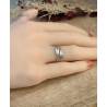 Bague Plume Argent Massif 925 Millièmes Cristaux Zirconium