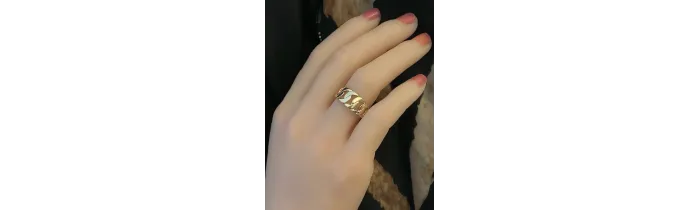 Bague Motif Chaîne Gourmette En Plaqué Or 18 Carats T50 à 60