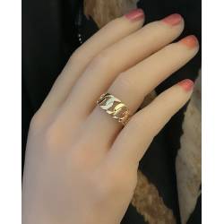 Bague Motif Chaîne Gourmette En Plaqué Or 18 Carats T50 à 60