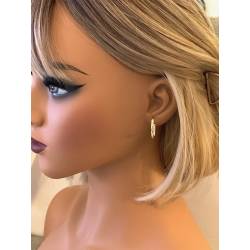 Boucles D'oreilles petites demi créoles ouvertes 2,2 cm Plaqué Or 18 CARATS