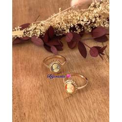 Bague Camée Rouge Et Plaqué or 18 Carats Tailles 50 à 66