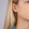 Boucles D'oreilles 3 MM Puces Zirconium Serti Clos Cristal Plaqué Or 18 Carats