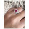 Bague Cz Rubis Zirconium Argent Massif 925 Rhodié T50-52-54-56-58-60