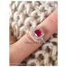 Bague Cz Rubis Zirconium Argent Massif 925 Rhodié T50-52-54-56-58-60