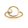 Bague Taille 60 Cercle et Cristal ZIRCONIUM Plaqué or 18 carats 750/000