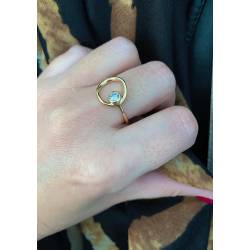 Bague Taille 60 Cercle et Cristal ZIRCONIUM Plaqué or 18 carats 750/000