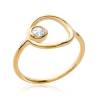 Bague Taille 60 Cercle et Cristal ZIRCONIUM Plaqué or 18 carats 750/000