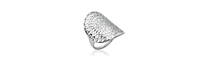 Bague Large Ajourée En Argent Massif 925/1000 Rhodié Tailles 50 à 60