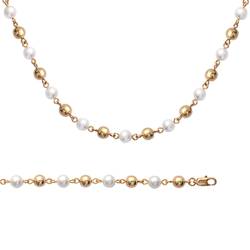 Bracelet Boules et Perles En Plaqué Or 18 carats 750/1000