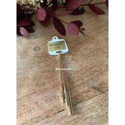 Boucles D'oreilles Chaîne Traversante Plaqué Or 18 Carats Bijoux Femme