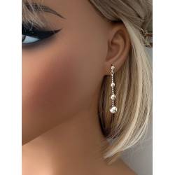 Boucles D'oreilles Chute 4 Boules Pendantes Argent Massif 925/1000 Bijoux Femme