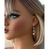 Boucles D'oreilles Chute 4 Boules Pendantes Argent Massif 925/1000 Bijoux Femme