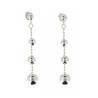 Boucles D'oreilles Chute 4 Boules Pendantes Argent Massif 925/1000 Bijoux Femme