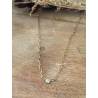 Collier Chaîne Avec Pendentif Cristal Serti Clos Plaqué or 18 Carats 750/1000