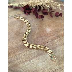 Bracelet Maille Gourmette Large 18CM En Plaqué or 750/1000 Bijou MIXTE