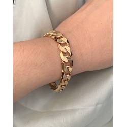 Bracelet Maille Gourmette Large 18CM En Plaqué or 750/1000 Bijou MIXTE
