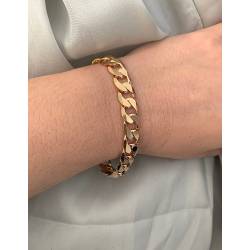 Bracelet Maille Gourmette Large 18CM En Plaqué or 750/1000 Bijou MIXTE