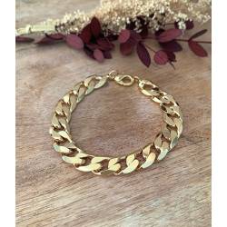 Bracelet Maille Gourmette Large 18CM En Plaqué or 750/1000 Bijou MIXTE