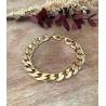 Bracelet Maille Gourmette Large 18CM En Plaqué or 750/1000 Bijou MIXTE