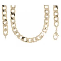 Bracelet Maille Gourmette Large 18CM En Plaqué or 750/1000 Bijou MIXTE