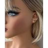 Boucles D'oreilles Puces "Dauphin" Cristal Blanc En Plaqué Or