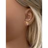 Boucles D'oreilles Puces "Dauphin" Cristal Blanc En Plaqué Or
