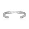 Bracelet Jonc Manchette Motifs Ciselés Argent Massif 925/1000 Rhodié