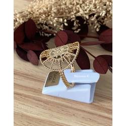 Bague Large Motif Billes "Soleil" En Plaqué Or 18 Carats Tailles 50 à 60