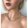 Collier Chaîne Maille Grain de Café Bombés 45CM X 7MM Plaqué or 750/1000
