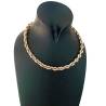 Collier Chaîne Maille Grain de Café Bombés 45CM X 7MM Plaqué or 750/1000