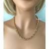 Collier Chaîne Maille Grain de Café Bombés 45CM X 7MM Plaqué or 750/1000