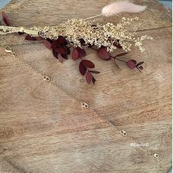 Bracelet Chaîne Forçat et Grain de Café En Plaqué Or 18 carats