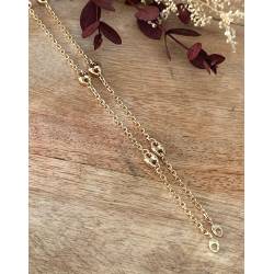 Bracelet Chaîne Forçat et Grain de Café En Plaqué Or 18 carats