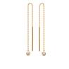 Boucles d'oreilles Chaîne Traversante Oxyde de Zirconium Plaqué or 18 Carats