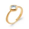 Bague Cristal CZ Aigue Marine Plaqué Or 18 Carats 750/000 Tailles CHOIX