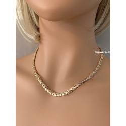 Collier Maille Palmier Tressée 45 cm En Plaqué Or 18 carats